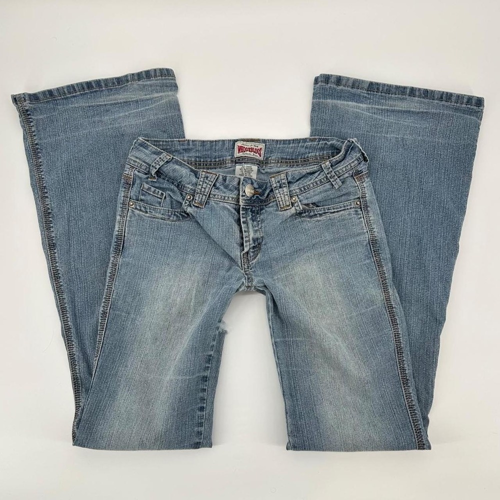 2000s Whooz Blooz Low Rise Flare Jeans Tagged Size 7